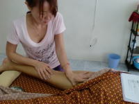 Leg massage of aroma massage
